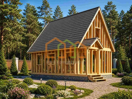 Каркасный дом без отделки 6х7